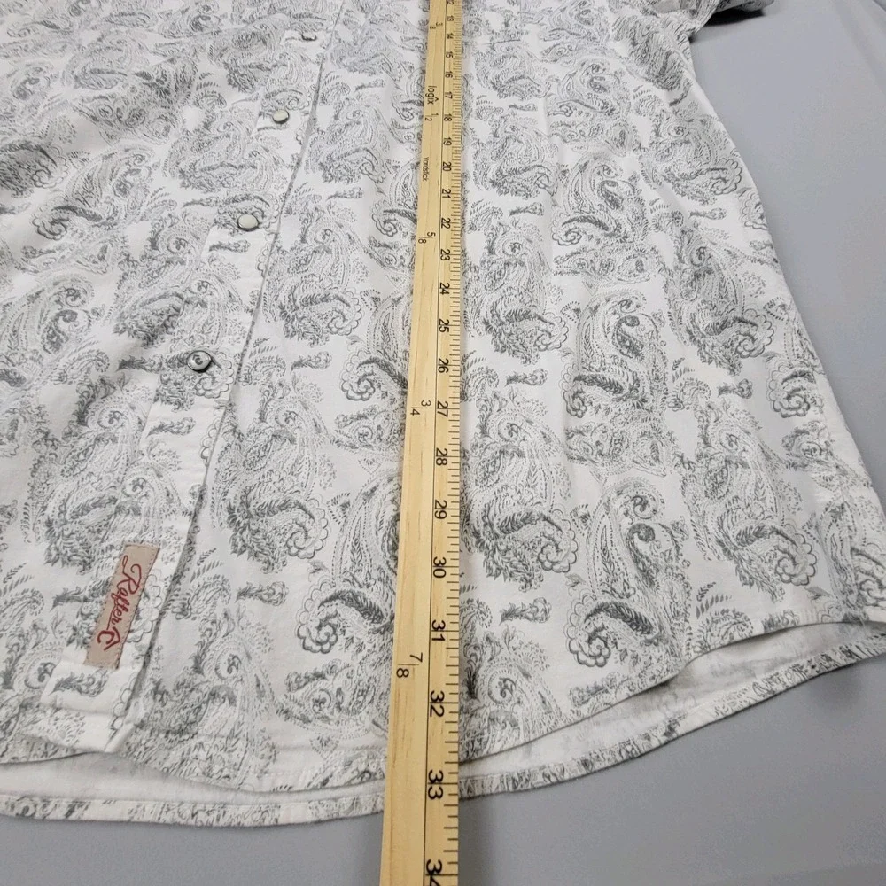 Rafter C Cowboy Collection Pro Flex 45 Pearl Snap Long Sleeve Paisley 2XLT Shirt - Picture 4 of 10